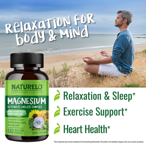 Vista 9 de NATURELO Curcumina tumérica, soporte articular a base de plantas, glicinato de magnesio, 200 mg de magnesio, sin gluten, sin OMG, 120 cápsulas