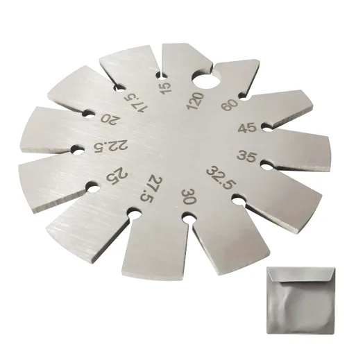 Vista 8 de 3 unids/set brocas Medidores de ángulo de acero inoxidable Sacapuntas Herramientas S/S Medidor de ángulo Herramientas de medición de mano con estuche