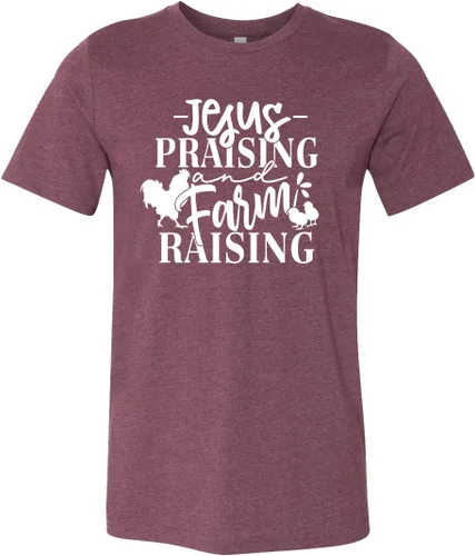 Vista 3 de Country Girl Shirt, Jesus Praising Farm Raising Shirt, Farm Shirt, Farm Life Shirt, Ranch Girl Shirt, Ranch Mom Shirt, Farm Mom T-Shirt