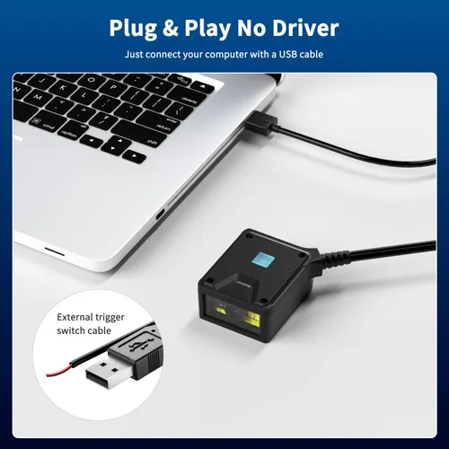 Vista 3 de NetumScan Motor de escaneo de código de barras fijo integrado 2D, lector de código de barras QR 1D 2D de grado industrial, escaneo de inducción