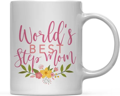 Vista 89 de Andaz Press Taza de café de 11 oz, regalo de broma de la mejor abbuela del mundo, diseño floral, paquete de 1