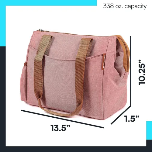 Vista 3 de Arctic Zone Bolsa de almuerzo aislada para mujer, bolsa de almuerzo más fresca Bronceado rosa jaspeado