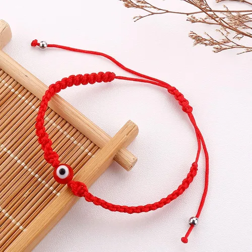 Vista 2 de SUMMER LOVE Handmade Jewelry Evil Eye Bracelets with Card,Black Red String Bracelets Kabbalah Protection Luck Amulet for Women Men Friends Pulseras