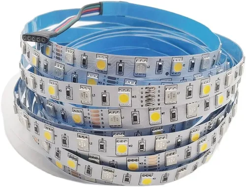 Vista 9 de 5050 RGBW RGB+blanco frío (6000K-7000K) 150RGB+150White LED 16.4 ft 16.4ft 60LEDs/m Cinta LED multicolor IP65 revestimiento de silicona impermeable