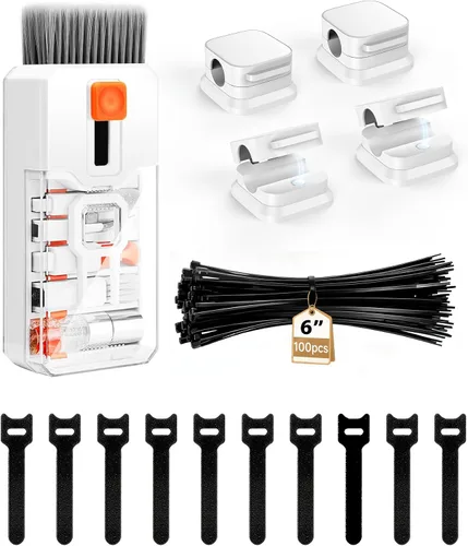 Vista 9 de Limpiador de teclado y kit de limpieza para laptop, todo en 1 para PC de computadora, negro