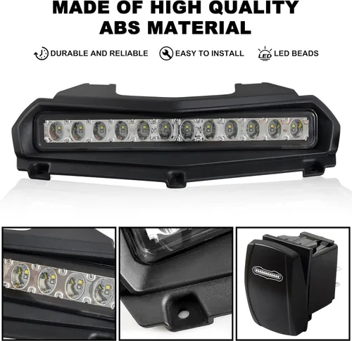 Vista 4 de SAUTVS Luz de capó para Yamaha RMAX 1000, luz LED para capó con lámparas estroboscópicas ámbar azul compatible con Yamaha Wolverine RMAX2 RMAX4 1000