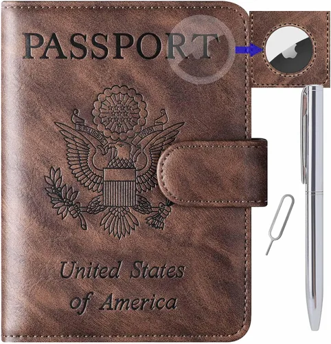 Vista 20 de LOHASLIFE Soporte para pasaporte para viajes, cartera con bloqueo RFID para 116#Negro