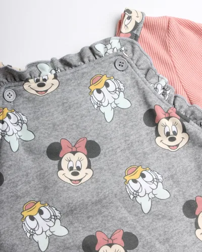 Vista 4 de Disney Minnie Mouse - Conjunto de 2 piezas para bebé, mameluco de forro polar de manga larga (recién nacidobebé)