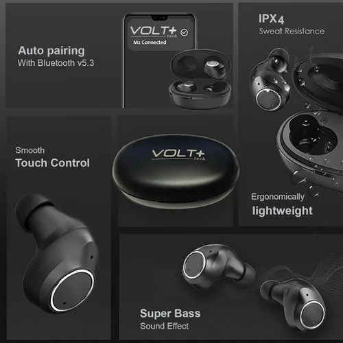 Vista 7 de Auriculares inalámbricos V5 Bluetooth funcionan para Xiaomi M2007J17I con estuche de carga para auriculares intrauditivos. (V5.0 negro)