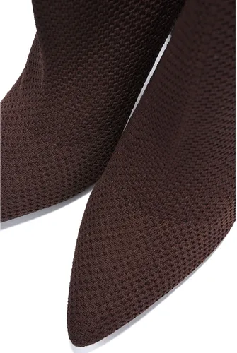 Vista 2 de Cape Robbin Sisa - Botines de tacón alto sexy para mujer, calcetines de punto tejido