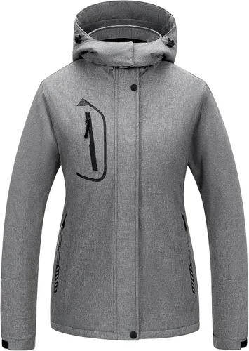 Vista 8 de CREATMO US Chaqueta de Esquí Impermeable de Montaña para Mujeres Resistente al Viento Chaqueta de Snowboard Abrigo Cálido de Invierno Impermeable
