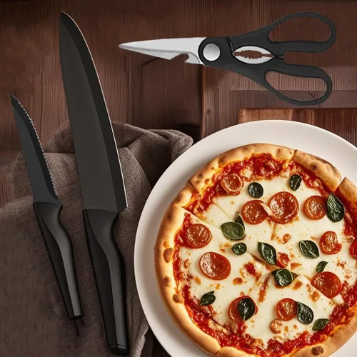 Vista 7 de Juego de cuchillos de cocina de 14 piezas con bloque autoafilado, cuchillos ultra afilados de acero inoxidable de alto carbono para cocina, 6