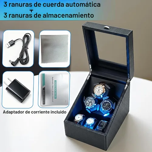 Vista 6 de Watch Winder + Watch Storage Box with Japanese Quiet Motor