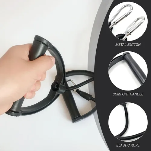 Vista 2 de 2 bandas de resistencia con clips, banda de resistencia fuerte con mango de ABS, bandas de ejercicio, accesorios de cable de repuesto para máquina