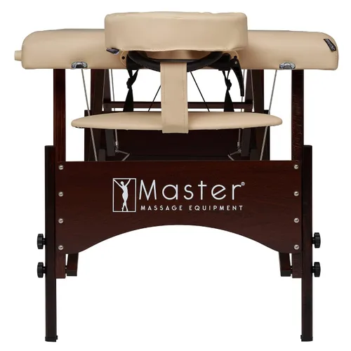 Vista 5 de Master Massage Argo - Mesa de masaje portátil de 28 pulgadas en crema con patas de nogal, cama de spa para ejercicio y masaje de mesa, cama