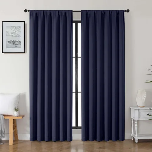 Vista 97 de Gwine Cortinas opacas para dormitorio, 54 pulgadas de largo, paneles de cortina de ventana con aislamiento térmico y reducción de ruido, cortinas
