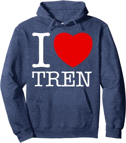 Vista 6 de Sudadera con capucha "I Love Tren Vintage I Heart Tren, Negro, S