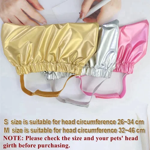 Vista 2 de Gorro de ducha para perro, impermeable, reutilizable, con correa ajustable para evitar el agua en las orejas, arnés elástico para gatos, gatitos