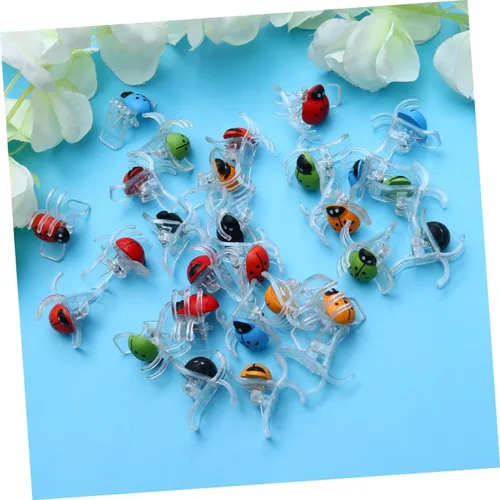 Vista 4 de YARNOW 60 piezas de 6 clips de soporte de orquídea para decoración floral, clips en forma de mariquita, clips fijos para jardinería, clips fijos