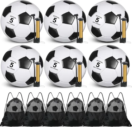 Vista 9 de Ceenna Balón de fútbol a granel con bolsa de bomba cosida a máquina de fútbol desinflado para entrenamiento deportivo al aire libre práctica de juego