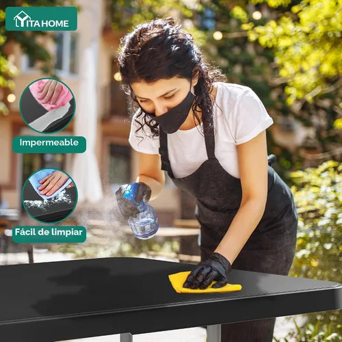 Vista 5 de Mesas plegables YITAHOME de 8 pies Heavy Duty Folding Table with Carrying Handle, Plastic Fold up Table for Outdoor Camping Picnic Parties/Indoor