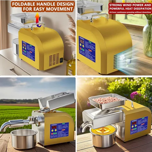 Vista 8 de 1100W Electric Oil Press Machine, Hot/Cold Press Oil Maker Machine Full Stainless Steel Foldable Oils Extractor With Smart Control Panel Easy Clean