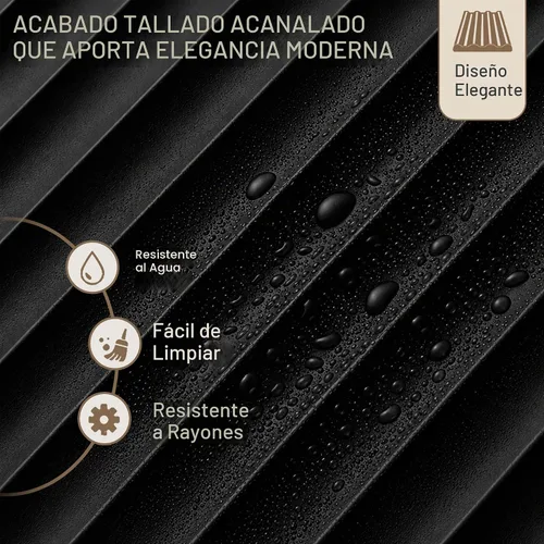 Vista 4 de ChooChoo Armario de piso de baño con 4 puertas estriadas y estantes ajustables Negro