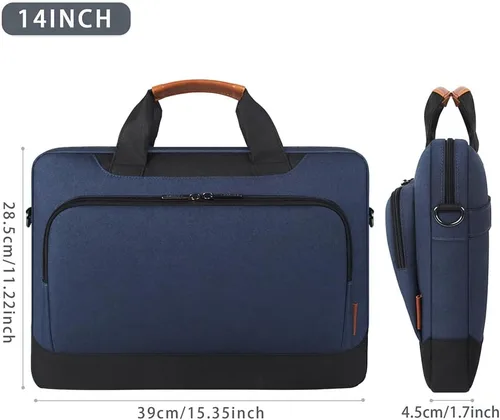 Vista 6 de DOMISO Bolso para portátil de 13.5-14 pulgadas, maletín de negocios, estuche para portátil, bandolera para MacBook Pro de 14 pulgadas modelo 2021