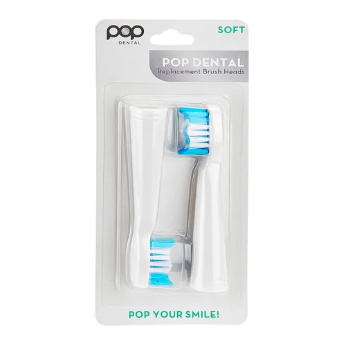 Vista 3 de Cepillo de dientes eléctrico Pop Sonic (burbuja azul) + paquete adicional – Cepillos de dientes de viaje con batería AAA Cepillos de dientes