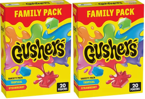 Vista 9 de Gushers - Aperitivos con sabor a frutas, paquete variado, fresa y tropical, 20