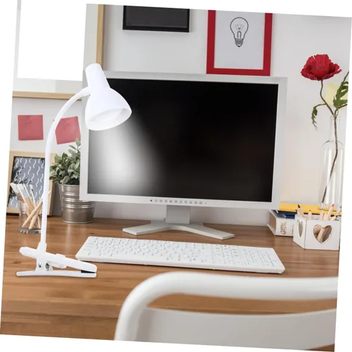 Vista 9 de Uonlytech Luz de mesa de oficina con clip, luces de lectura con clip, luces de libro, protección ocular, lámpara de abrazadera de cuello de cisne
