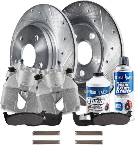 Vista 63 de Detroit Axle - 4 rotores de freno para Chevrolet Cruze 2014 2015 [modelos de motores de gas] Rotores de freno de disco perforados y ranurados