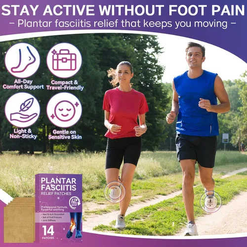 Vista 3 de Alivio de la fascitis plantar, alivio natural de molestias en el talón para fascitis plantar, 12 horas de fuerza máxima de calor profundo, calmante