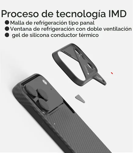 Vista 4 de Aulumu A17 Aramid Fiber iPhone 17 Pro Max Case 1500D Ultra Slim Woven CoolHyper Real Cooling Compatible with MagSafe