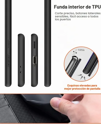 Vista 5 de OCASE - funda cartera compatible con Galaxy S21 5G, 6.2 pulgadas