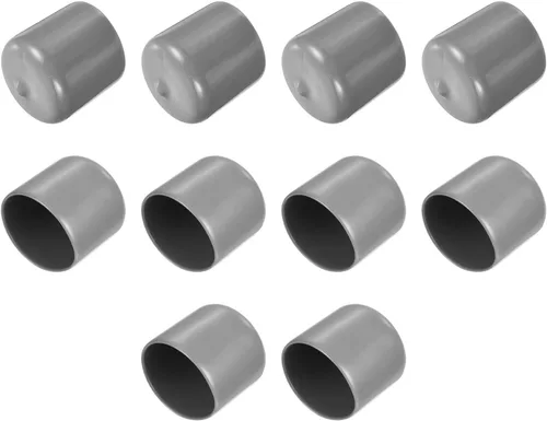 Vista 61 de uxcell 10 tapas de goma para extremos de 0.591 in de identificación, tapa de extremo redondo, protectores de rosca de tornillo, color negro
