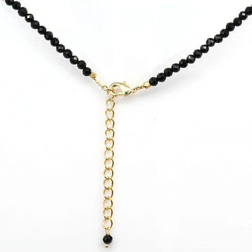 Vista 3 de Gempires - Collar de cuentas de piedras naturales hechas a mano, joyería de cristal hipoalergénica de 20 pulgadas, chapado en oro, joyería de moda