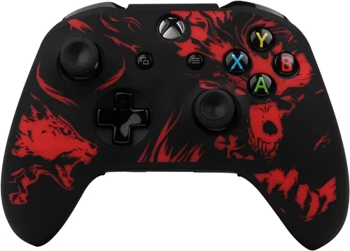 Vista 2 de RALAN - Funda protectora de silicona antideslizante para mando láser de Xbox One, compatible con Xbox 1, joystick inalámbricocon cable con agarre