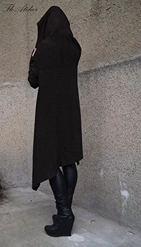 Vista 4 de Xuan2Xuan3 sudadera holgada, con bolsillos canguro, abrigo de vestir para mujer.