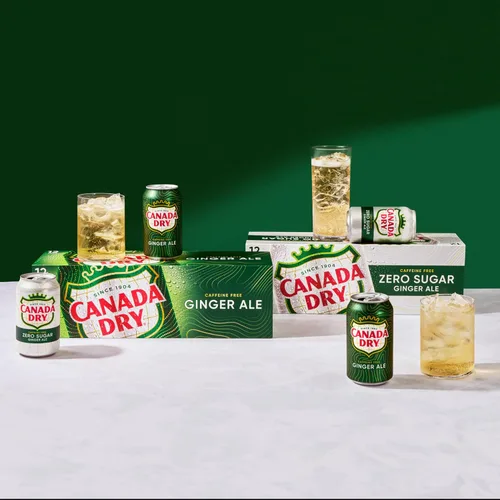 Vista 6 de Canada Dry Zero Sugar Ginger Ale Soda, latas de 12 onzas líquidas (paquete de 12)