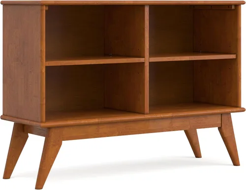 Vista 6 de SIMPLIHOME Draper - Estantería de madera maciza de 64 pulgadas de alto Rubio