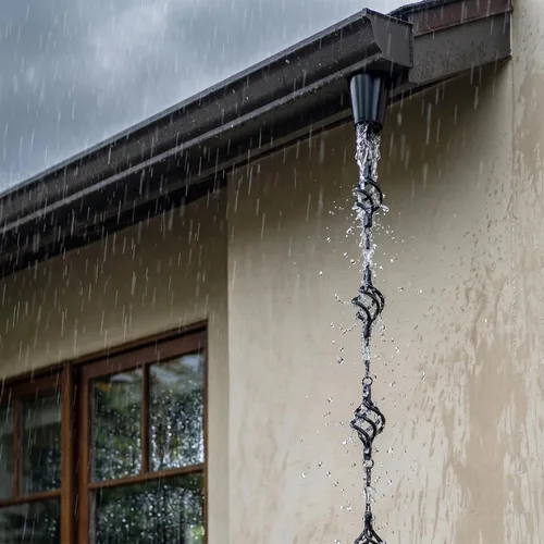 Vista 5 de Adaptador de canalón de cadena de lluvia, hierro pesado con perno