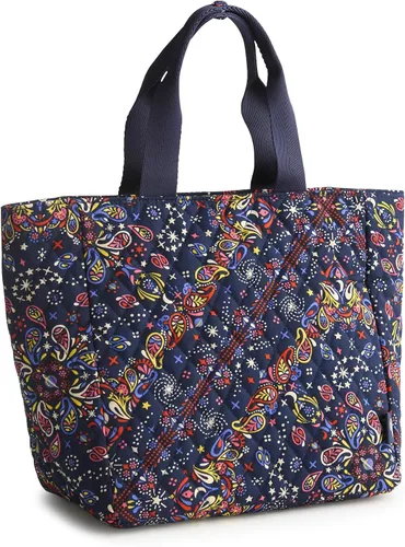 Vista 6 de Vera Bradley Women's Premium Cotton Lunch Tote Bag Colorido ramo.