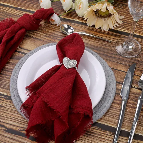 Vista 11 de LogHog Juego de 4 servilleteros para el día de San Valentín, delicados servilleteros de flamenco, decoración de mesa para banquete de boda, cena