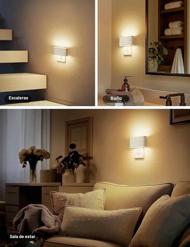 Vista 5 de JandCase Luces nocturnas LED enchufables a la pared, luz nocturna con sensor de luz del atardecer al amanecer, luz nocturna regulable enchufable