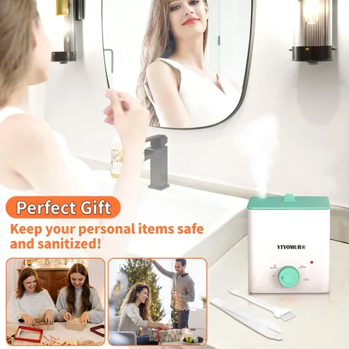 Vista 7 de Esterilizador de vasos menstruales mejorado, vaporizador de disco menstrual, modos de ebullición y vapor 2 en 1, temporizador de perilla de un solo