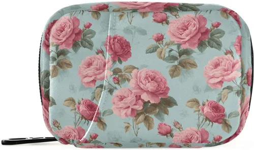 Vista 35 de Bolsa organizadora de medicamentos de viaje con bandera estadounidense con compartimentos interiores y cremallera segura para mujeres, hombres