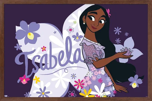 Vista 10 de Trends International Disney Encanto - Póster de pared Isabela, 22.4 pulgadas de largo x 14.7 pulgadas, versión enmarcada en madera de granero