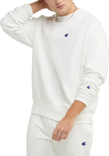 Vista 13 de Champion - Sudadera con cuello redondo para hombre, tejido invertido, sudadera de forro polar pesado para hombre Negro