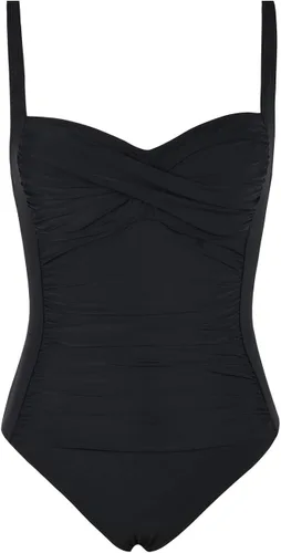 Vista 3 de Hilor Trajes de baño de una pieza para mujer, con giro frontal, control de abdomen, monokini de inspiración retro